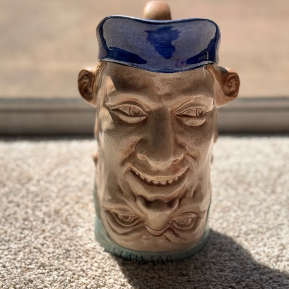 Recreation Majolica Sarreguemines Double Face Jug